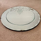 Art Deco Frameless Beveled Etched Grapes Leaves Round Wall Mirror 20" | Vintage Mirror