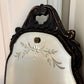 Art Deco Floral Dot Leaves Etched Glass Ornate Frame Wall Mirror | Vintage Mirror