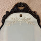 Art Deco Floral Dot Leaves Etched Glass Ornate Frame Wall Mirror | Vintage Mirror