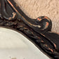 Art Deco Floral Dot Leaves Etched Glass Ornate Frame Wall Mirror | Vintage Mirror