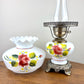 Vintage Red Rose Floral Hurricane Lamp 17.5" | GWTW Lamp | Vintage Lamp