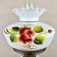 Vintage Red Rose Floral Hurricane Lamp 17.5" | GWTW Lamp | Vintage Lamp