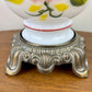 Vintage Red Rose Floral Hurricane Lamp 17.5" | GWTW Lamp | Vintage Lamp