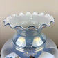 Blue Luster Blue Floral Hurricane Shade 10 Inch Fitter