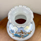 Blue Luster Blue Floral Hurricane Shade 10 Inch Fitter