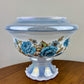 Blue Luster Blue Floral Hurricane Shade 10 Inch Fitter