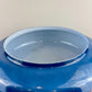 Large Blue Floral Roses Milk Glass Hurricane Shade 10 Inch Fitter
