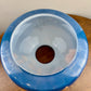 Large Blue Floral Roses Milk Glass Hurricane Shade 10 Inch Fitter