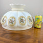 Large Brown Floral Melon Hurricane Lamp Shade | 14 Inch Fitter