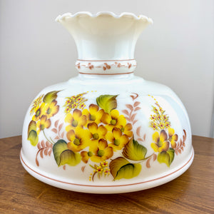 Yellow Floral Hurricane Lamp Shade | 10 Inch Fitter