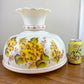 Yellow Floral Hurricane Lamp Shade | 10 Inch Fitter