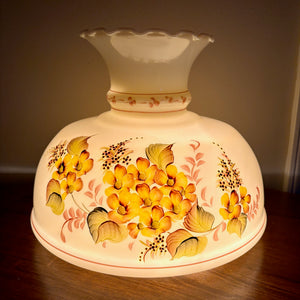 Yellow Floral Hurricane Lamp Shade | 10 Inch Fitter