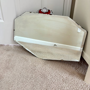 Art Deco Frameless Beveled Glass Wall Mirror | Vintage Mirror