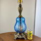 Vintage Blue Glass Table Lamp | Vintage Lamp