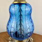 Vintage Blue Glass Table Lamp | Vintage Lamp
