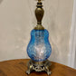 Vintage Blue Glass Table Lamp | Vintage Lamp