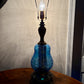Vintage Blue Glass Table Lamp | Vintage Lamp