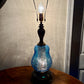 Vintage Blue Glass Table Lamp | Vintage Lamp