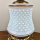 Vintage White Hobnail Brown Trim Milk Glass Hurricane Lamp