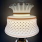 Vintage White Hobnail Brown Trim Milk Glass Hurricane Lamp