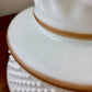 Vintage White Hobnail Brown Trim Milk Glass Hurricane Lamp