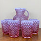 Vintage Fenton Hobnail Opalescent Pitcher and 6 Tumbler Set (Set of 7) | Collectible Glass