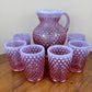 Vintage Fenton Hobnail Opalescent Pitcher and 6 Tumbler Set (Set of 7) | Collectible Glass