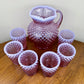 Vintage Fenton Hobnail Opalescent Pitcher and 6 Tumbler Set (Set of 7) | Collectible Glass