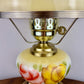 Vintage Yellow Red Rose Floral Hurricane Lamp 16.75" | GWTW Lamp