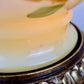 Vintage Yellow Red Rose Floral Hurricane Lamp 16.75" | GWTW Lamp
