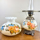 Vintage Floral Milk Glass Hurricane Lamp | Vintage Lamp | GWTW Lamp