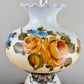Vintage Floral Milk Glass Hurricane Lamp | Vintage Lamp | GWTW Lamp