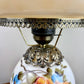 Vintage Floral Milk Glass Hurricane Lamp | Vintage Lamp | GWTW Lamp