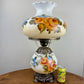 Vintage Floral Milk Glass Hurricane Lamp | Vintage Lamp | GWTW Lamp