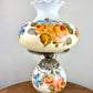 Vintage Floral Milk Glass Hurricane Lamp | Vintage Lamp | GWTW Lamp