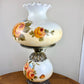 Vintage Floral Milk Glass Hurricane Lamp | Vintage Lamp | GWTW Lamp