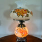 Vintage Floral Milk Glass Hurricane Lamp | Vintage Lamp | GWTW Lamp