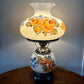 Vintage Floral Milk Glass Hurricane Lamp | Vintage Lamp | GWTW Lamp