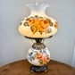 Vintage Floral Milk Glass Hurricane Lamp | Vintage Lamp | GWTW Lamp