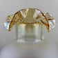 Antique Frosted Acid Etched Floral Glass Amber Luster Ruffles Oil Gas Lamp Shade