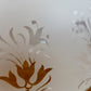 Antique Frosted Acid Etched Floral Glass Amber Luster Ruffles Oil Gas Lamp Shade