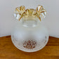 Antique Frosted Acid Etched Floral Glass Amber Luster Ruffles Oil Gas Lamp Shade