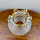 Antique Frosted Acid Etched Floral Glass Amber Luster Ruffles Oil Gas Lamp Shade