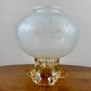 Antique Frosted Acid Etched Floral Glass Amber Luster Ruffles Oil Gas Lamp Shade
