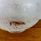 Antique Frosted Acid Etched Floral Glass Amber Luster Ruffles Oil Gas Lamp Shade
