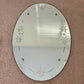 Vintage May 18, 1950 Frameless Beveled Edge Maple Leaf Etched Wall Mirror
