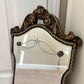 Art Deco Etched Floral Lines Beveled Glass Ornate Frame Wall Mirror