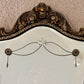Art Deco Etched Floral Lines Beveled Glass Ornate Frame Wall Mirror
