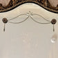 Art Deco Etched Floral Lines Beveled Glass Ornate Frame Wall Mirror