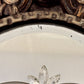 Art Deco Etched Floral Lines Beveled Glass Ornate Frame Wall Mirror